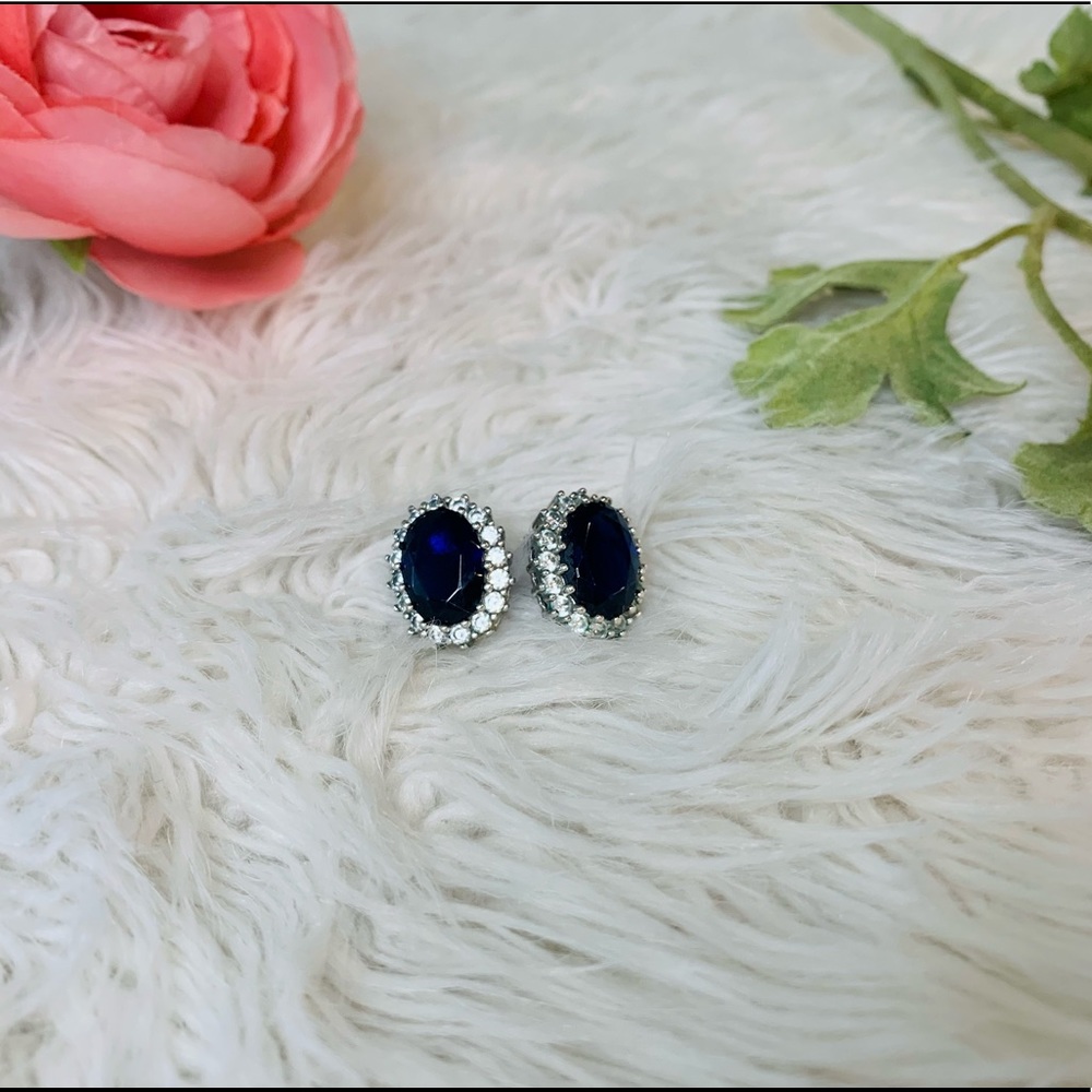 Princess Diana/Kate inspired Blue Sapphire Studs